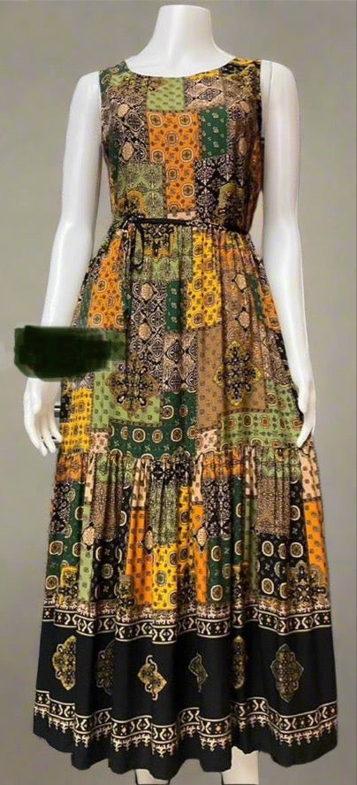 Summer Ladies Classic Print Maxi Dress